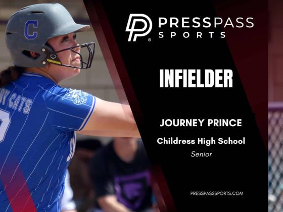 Childress’ Journey Prince, a senior infielder, is selected to the 2026 Press Pass Sports Softball Team. PRESS PASS SPORTS