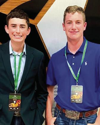 Childress County 4-Hers Tripp Tippett and Cutter Bruce compete at the recent 2024 Texas State 4-H Roundup in College Station-Bryan.