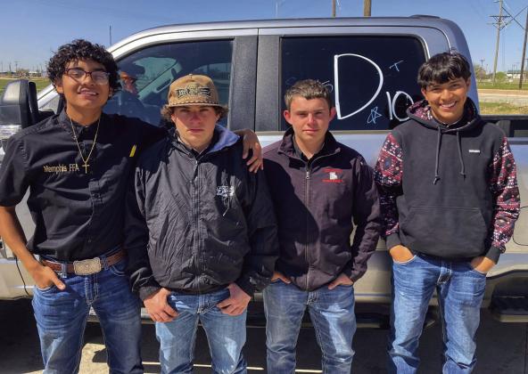 Memphis High School Future Farmers of America (FFA) members compete in the Area 1 Qualifying Range and Wildlife Career Development Events (CDEs) Tuesday, April 8. Competing in Wildlife Judging, the Memphis team locked in a 15th-place finish, thanks to a 42nd-place finish by Ricky Murphy, a 52nd-place finish by Steven Saucedo, a 55thplace finish by Ruston Murphy and a 58th-place finish by Richard Garcia. Memphis ISD