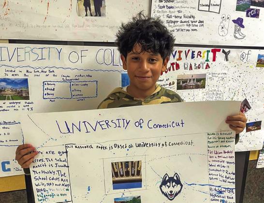 Sixth graders research higher education options
