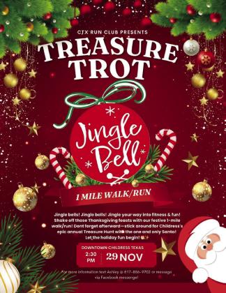 CTX Run Club will host a 5K Turkey Trot Thursday, Nov. 28, followed by a Treasure Trot: Jingle Bell Run Friday, Nov. 29. Graphics Courtesy of CTX Run Club
