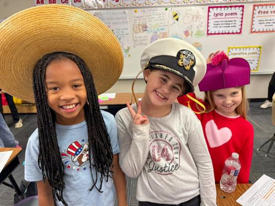 Childress Elementary School students put on their thinking caps, becoming detectives and using inferencing skills to solve problems throughout the classroom. Childress Elementary School