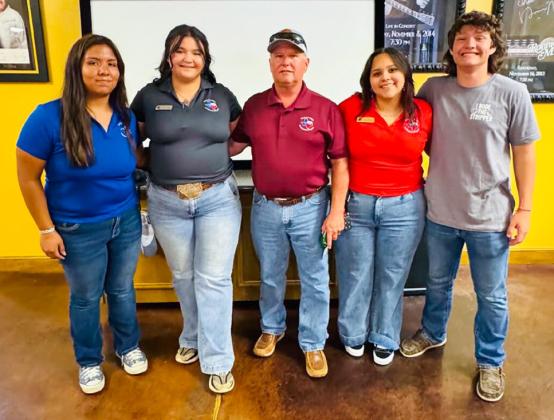Texas 4-H Water Ambassadors, including, from left, Yolanda Escovedo, Jacy Lampe, Texas A&amp;amp;M AgriLife Extension Program Specialist II and Program Director David Smith, Anna Granadoz and Westin Wiebe, partake in the Friday, June 13 event as instructive program panelists. Mesquite Groundwater Conservation District