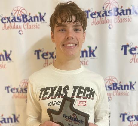 Senior Skyrocket Carson Tarver claims the Texas Bank Holiday Classic Tournament Most Valuable Player.