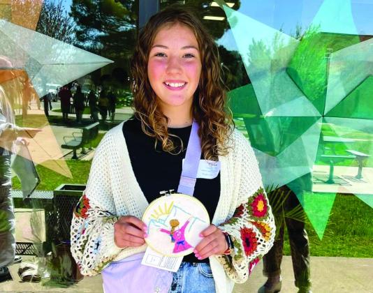 Childress Junior High School eighth-grader Claire Davis competes at a Visual Arts Scholastic Event (VASE) competition Saturday, April 12 in Amarillo.