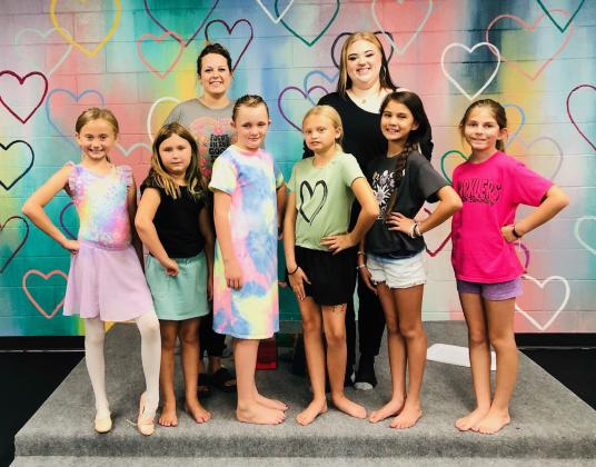 “In My Dance Era” Dance Camp participants in the weeklong summer activity gather Thursday afternoon, June 26 at the Heart of Dance studio in Wellington. Front row, from left: Kadalynn Reeves, Harper Cox, Daisy Owen, Kasyn Cornett, Alora Cantu, Jenna Faulks. Back row, from left: Kacy Cabbell and Cortlyn McKinley. Not pictured: Kodi Cabbell. The Red River Sun/Bev Odom