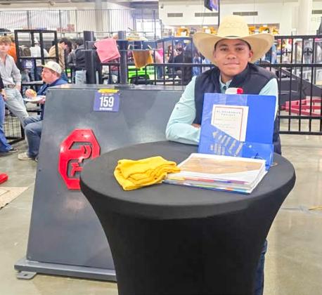 A lamb and goat walker, shown by Slade Chapman, Bryson Session, pictured, and Tripp Tippett, earns a first-place class finish at the Houston Livestock Show and Rodeo’s Agriculture Mechanics Contest.