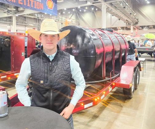 Childress’ Slade Chapman, pictured, and Bryson Session show a 1,000-gallon water relocation trailer at the Houston Livestock Show and Rodeo’s Agriculture Mechanics Contest, which earned a thirdplace class finish. Childress FFA Childress High School Future Farmers of America (FFA) members finish out the major show season with a bang, earning two first-place class finishes at the Houston Stock Show and Rodeo’s Agriculture Mechanics Contest.