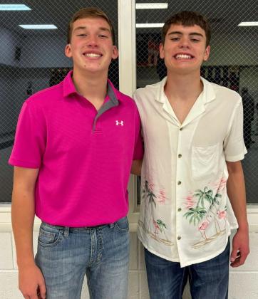 Student Council President Cix Killian, left, and Vice President Jax Cantu helped organize the traditional end-of-the-school-year Firecracker dance.