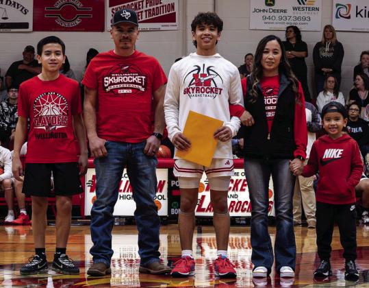 TJ Salinas is the son of Tino and Shauna Salinas. He has played varsity basketball for the Rockets for two years. After high school, TJ plans to attend Amarillo College to major in finance and marketing.