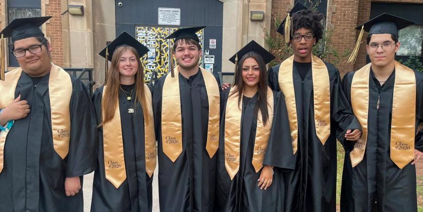 The Memphis High School Class of 2026 gathers for the Senior Walk — a final stroll through Austin Elementary School. MEMPHIS ISD