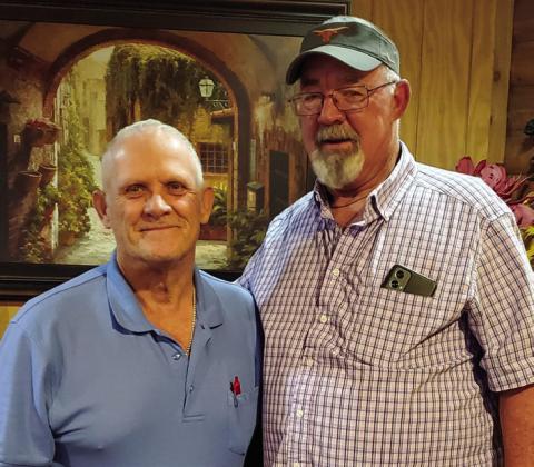 Hall County Emergency Medical Services (EMS) Director Jace Francis thanks Hall County EMS’ Billy David Ballew for his service and dedication.