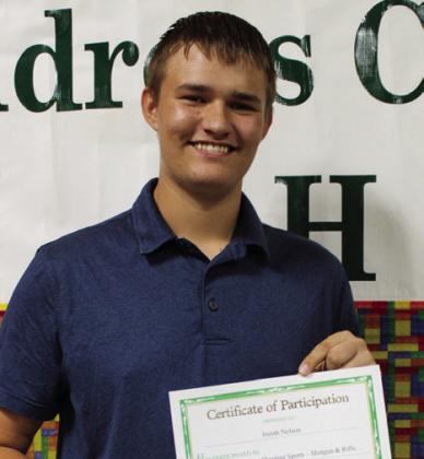 Josiah Nelson participated in Food and Nutrition and Shooting Sports – Shotgun and Rifle and was High School Club Secretary/ Treasurer.
