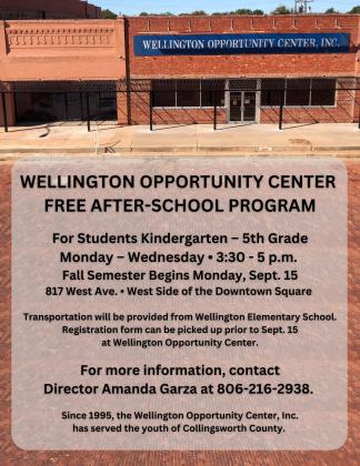 Wellington Opportunity Center convenes Sept.15 for fall session