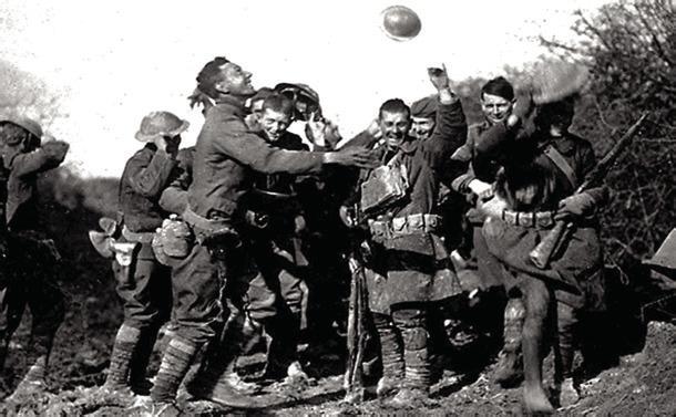 Armistice announced on the front lines. Floyd Killough Collection