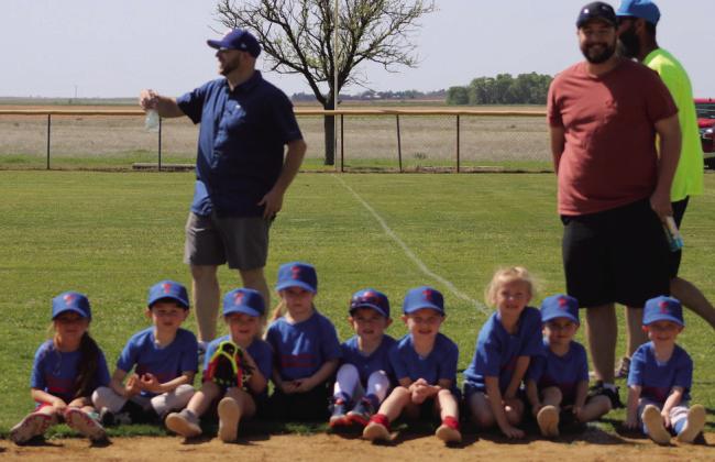 Coached by Mark Lemons and Matt Needham, T-ball Ranger players include John Holton, Brantley Kemp, Bree Kemp, Luke Lemons, Alexandria Morton, Crease Myers, Rhett Needham, Lainey Sanderson, Kynleigh Statham, Barrett Weatherly.