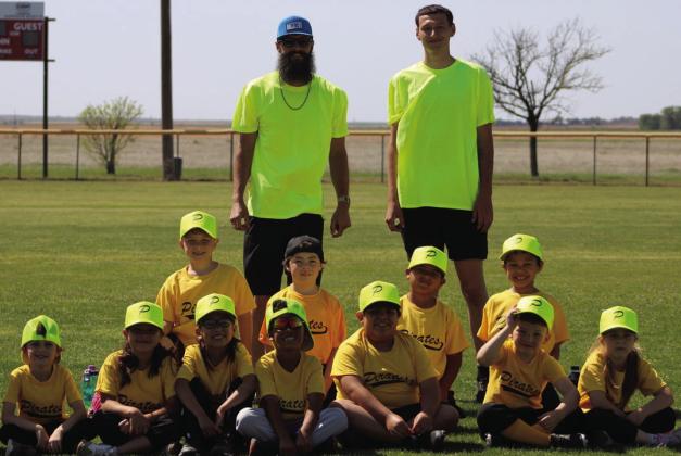 Coached by Jarrod McDaniel and Darrius McDaniel, Coach Pitch Pirate players include Zayra Arizpe, Zayden Barlow, Saige Coyne, Kenleigh Cummings, Diego Gonzales, Maddison Maldonado, Camden McDaniel, Aires Spiegner, Kylie Wiebe, Layton Wynn, Stratton Wynn.