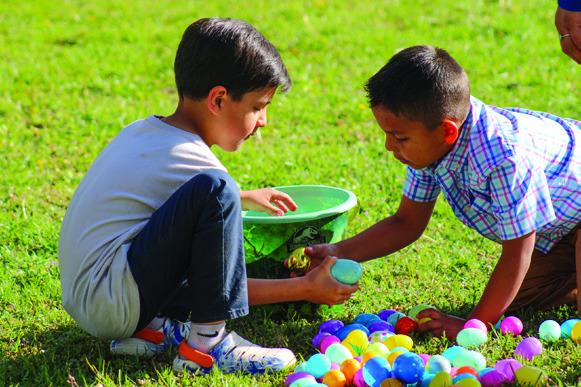 Children ages one-year-old through second grade hunt for treasure at the Childress County 4-H Community-Wide Easter Egg Hunt Monday, March 26 at the Fair Park City Pavilion. The Red River Sun/Elizabeth Tanner
