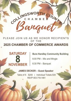 Collingsworth Chamber to Headline Goes Here conduct Awards Banquet
