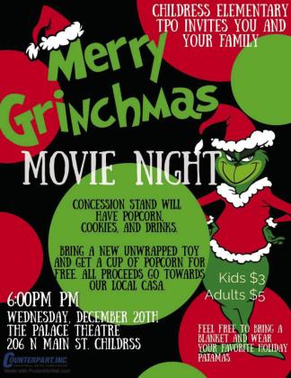 ChildressTPO to hold Merry Grinchmas Movie Night