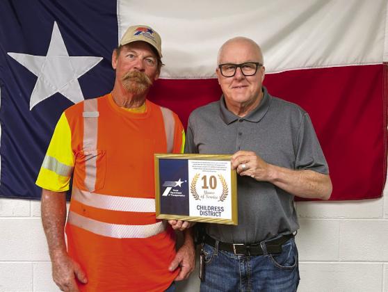 TxDOT Childress District presents service awards