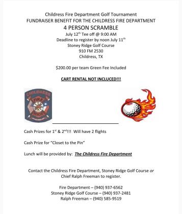 Childress Fire Department Golf Tournament this weekend