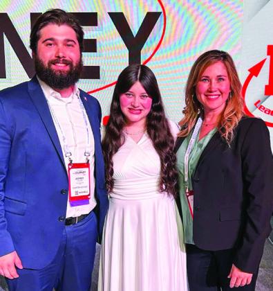 Childress High School’s Kimi Ward, center, makes history as the first-ever Childress Family, Career and Community Leaders of America (FCCLA) Chapter Member to be elected to the FCCLA National Executive Council as Vice President of Public Relations in July. Photo Courtesy of Childress FCCLA