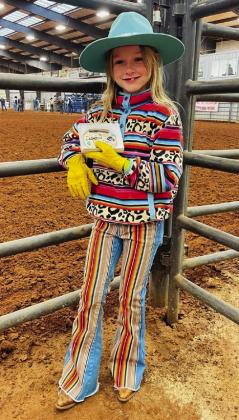 The Childress County Old Settlers Rodeo calf riding champion is Cheyenne Proffitt, of Childress.