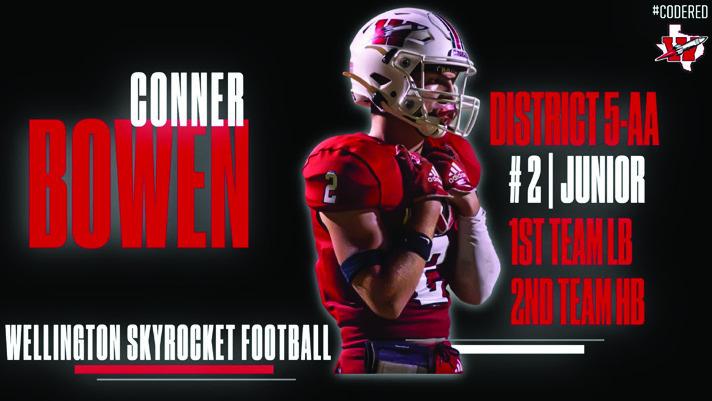 Conner Bowen, First Team Linebacker, Second Team Halfback