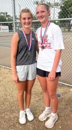 Ava Kate Inman, left, and Kaesyn Kane, first-place girls’ doubles; Inman, first-place girls’ singles; Kane, second-place girls’ singles.