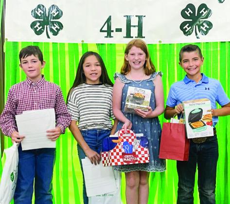 From left: Saylor Wyatt; Addison Solis; Liesel Schaefer, first place; Quay Bruce, second place.