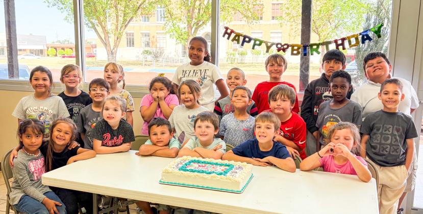 Overlooking the Collingsworth County Courthouse Square, the Wellington Opportunity Center students mark the last day of the Spring Session with a birthday party celebration. Angel’s Subs &amp;amp; Sweets graciously donated the cake. The six-week summer session begins Monday, June 8. BEV ODOM/THE GREENBELT INTREPID