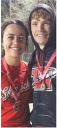 Senior Summer Owens and junior Carson Tarver finish in second place at the Wellington Tennis Tournament in mixed doubles.