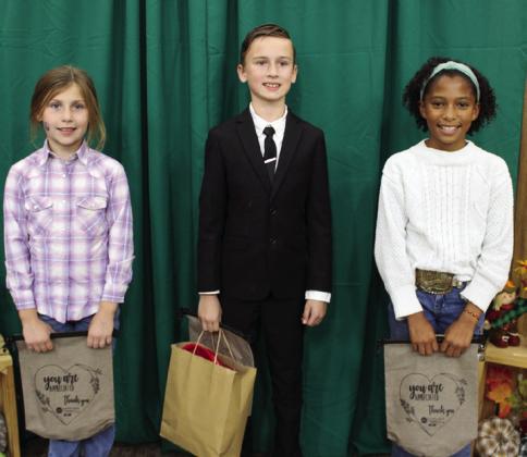 Junior Division – Appetizer From left: Gracie Eikman, third place; Carter Keys, first place; Brantly Session, second place.
