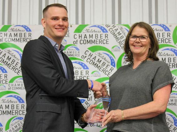 Tam Cash is the 2025 Woman of the Year, during the 2025 Childress Chamber of Commerce Banquet Awards Ceremony Monday, Feb. 16 at the Mashburn Event Center.