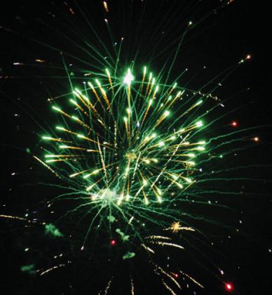The Fourth of July Party in the Park ends with fireworks, courtesy of the Childress Fire Department.