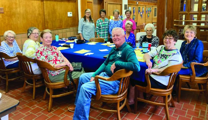 Childress Regional Medical Center (CRMC) Board of Directors Member James Driver, center, presents at the first Modern Home Club meeting following summer break Thursday, Sept. 21 at Childress County Heritage Museum. Courtesy Photo