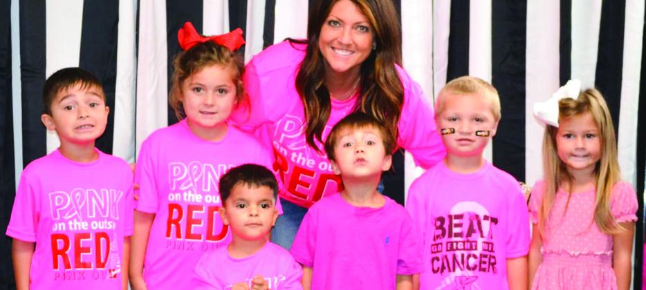 Wellington Elementary Sparklers sport pink in honor of breast cancer awareness at the pep rally Friday, Oct. 14. Courtesy Photos