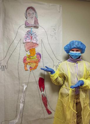 Liesel Schaefer completes her human body project.