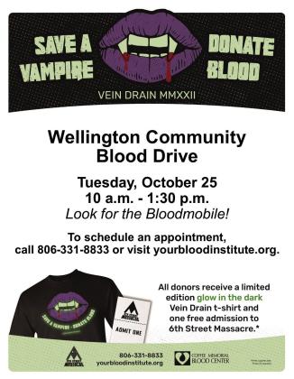 Situated in the parking lot of Wellington Activity Center from 10 a.m. to 1:30 p.m. Tuesday, Oct. 25 during the Community Health Fair will be the Coffee Memorial Blood Center Bloodmobile. Donors must be at least 17 years old. Donors 16 years old may donate with a signed parental consent form. To save time, compete questions online – day of drive only – using Donor Express at www. thegiftoflife.org. The health fair will extend until 3 p.m. Courtesy Graphic