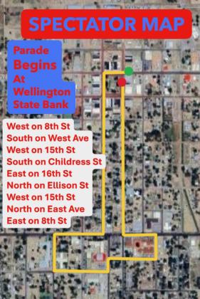 For the Saturday, July 5 Wellington Community Fourth of July Parade, spectators should line the route indicated on the map. Parade lineup is at 10 a.m. in the parking lot of the Wellington Activity Center (WAC)/Wellington Aquatic Venue (WAV). The parade is set to begin at 10:30 a.m. Courtesy Image