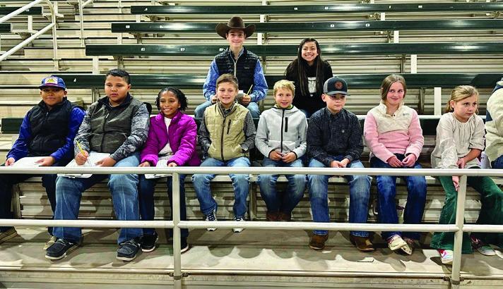 Childress County 4-Hers compete in the Rolling Plains District 3 2023 Ag Product Identification Contest and Livestock Skill-A-Thon Thursday, Dec. 7 in Graham. Top row, from left: Austin Bradley, Esme Estrada. Bottom row, from left: Bryson Session, Blaze Session, Brantly Session, Kole Eikman, Axle Whitaker, Kade Haga, Olivia Wyatt, Gracie Eikman. Courtesy Photo