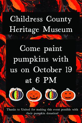 Childress County Heritage Museum to host pumpkin painting party