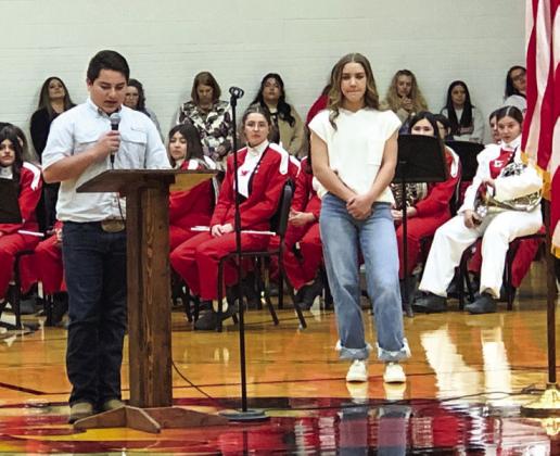 Elvis Jaimes recites “Veterans Day,” by Jennifer Kiesling; Gannon Guy reads “Thank You,” by Colleen Davignon.