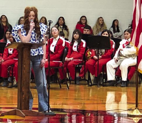 Wellington High School junior Bailey Page sings “Steel Soldier.”