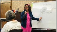 The Bread Beckers Incorporated’s Sue Becker, of Canton, Ga., shares how freshly milled grain changed the life and health of her family during a “Healthy Eating Simplified” presentation from 5:30-8 p.m. Tuesday, Sept. 12 at Childress Methodist Church. Participants at the free seminar discovered simple, life-changing ways to achieve a healthier lifestyle. The Red River Sun/Bev Odom