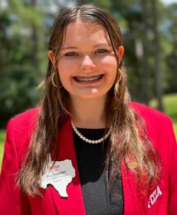 Childress High School Family Career and Community Leaders of America (FCCLA) members Inani Bhoja and Zoe Detwiler recently attended June Leadership Camp, joining 7- student officers from across the state at Camp Allen. BEV ODOM/THE GREENBELT INTREPID