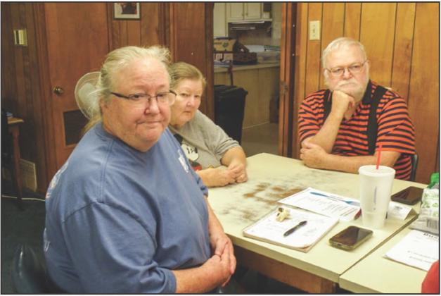 Connie Grayson presided at the monthly board meeting of the Childress Senior Citizens Center's Busy Beavers. From left: Grayson, Pam Goundie, Mikel Goundie.