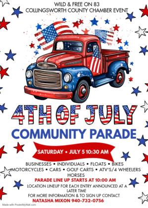 Along with the Wild &amp;amp; Free on 83 weekend moving to Thursday, July 3-Sunday, July 6 will be a Fourth of July Community Parade on Saturday morning, July 5, orchestrated by Natasha Mixon. Natasha Mixon