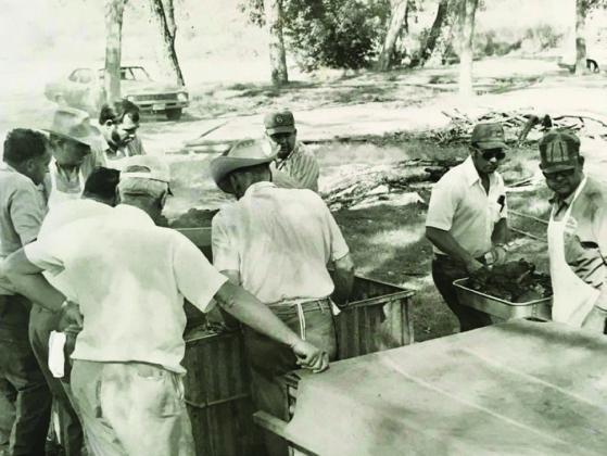 Volunteers prepare for the Hall County Reunion.